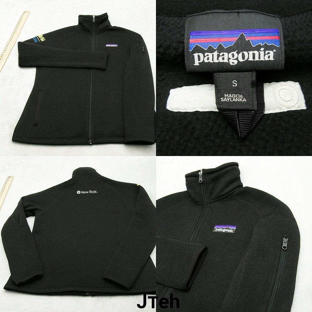 Patagonia Jacket Womens Small‎ Black Better Sweater Fleece Full Zip Logo Hiking